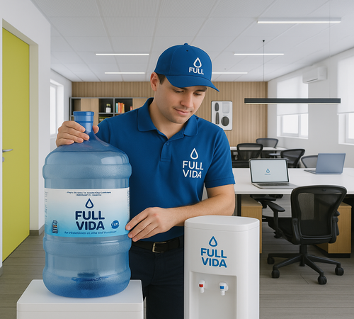 Instalación de dispensadores de agua en oficinas corporativas