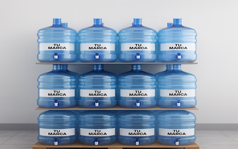 Pallets listos para despacho de agua embotellada